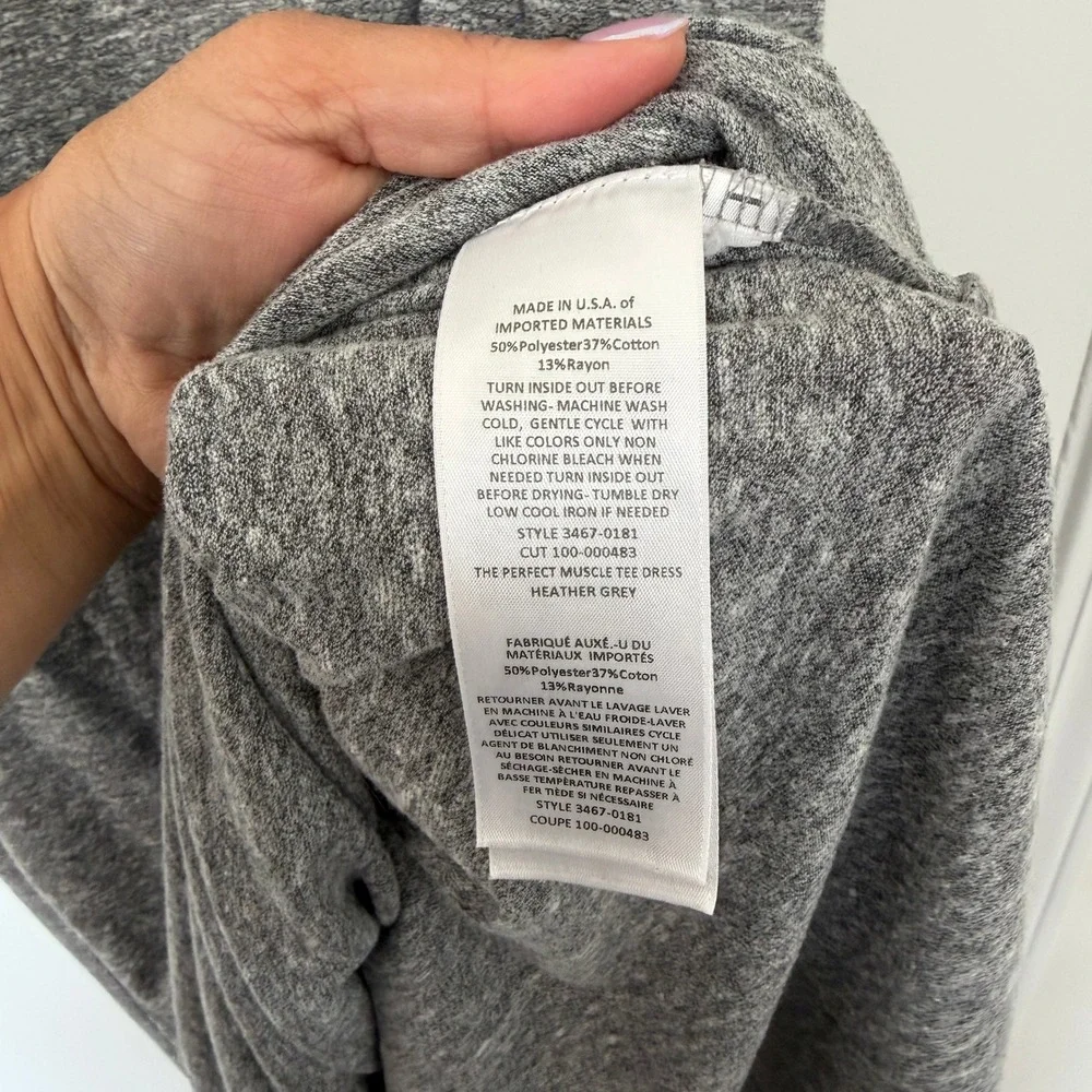 Current/Elliott The Perfect Muscle Tee Dress Heather Grey Midi Slit Large